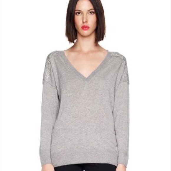 MICHAEL Michael Kors Sweaters - Michael Kors Studded Shoulder VNeck Sweater